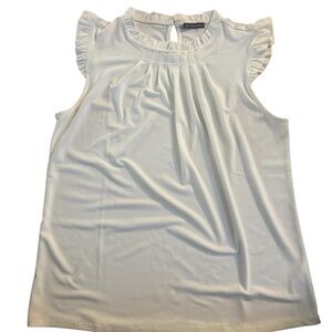 Adrianna Papell Ruffled Pleated Blouse